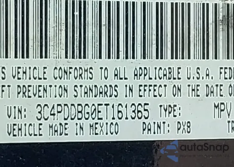 2014 Dodge Journey Sxt z USA, uszkodzony, nr VIN 3C4PDDBG0ET161365